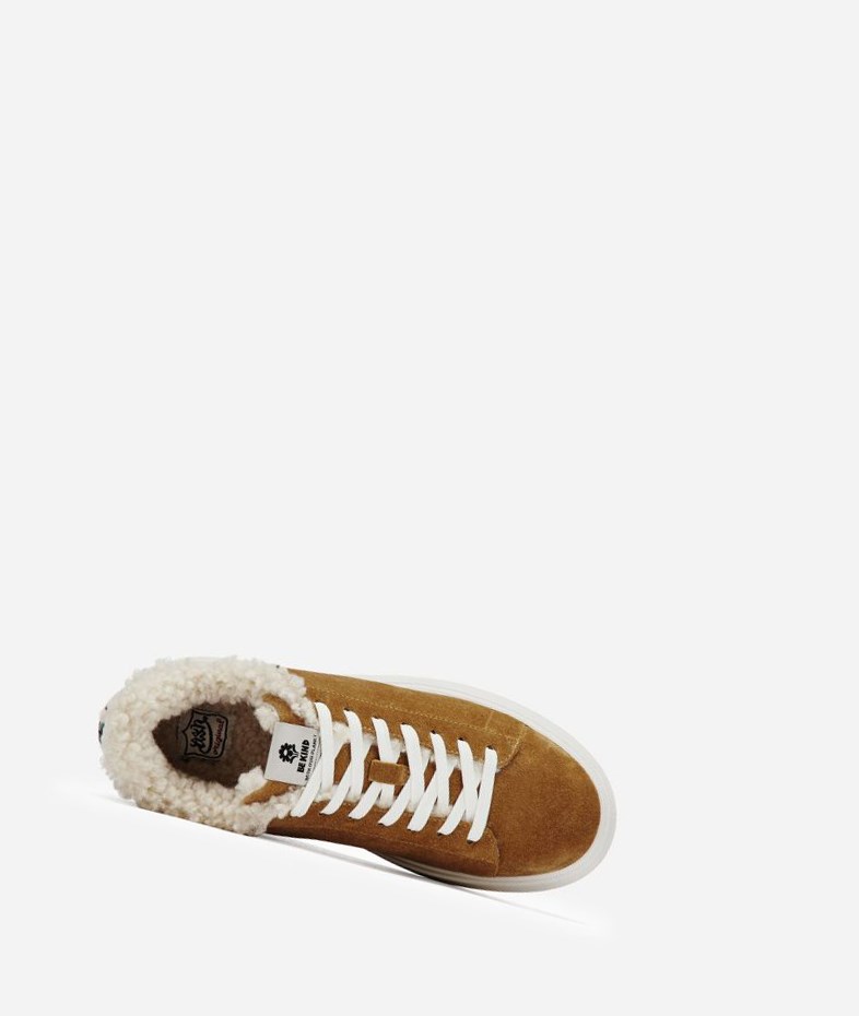 Low-Top Sneakers ASH Moby Be Kind Fur Femme Marron Blanche | ZMT-60647390