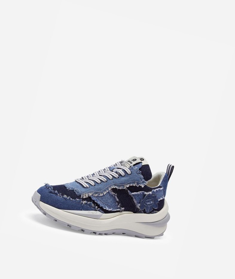 Low-Top Sneakers ASH Spider 620 Denim Femme Bleu Clair Bleu Foncé Bleu Bleu | STI-38646654