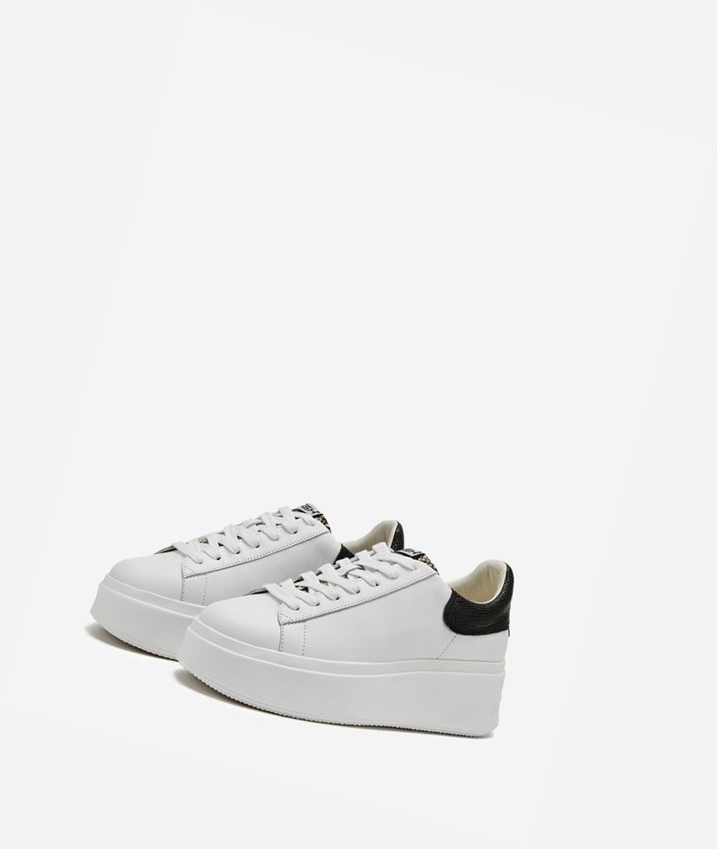 Low-Top Sneakers ASH Moby Femme Blanche Noir | GNA-97259520