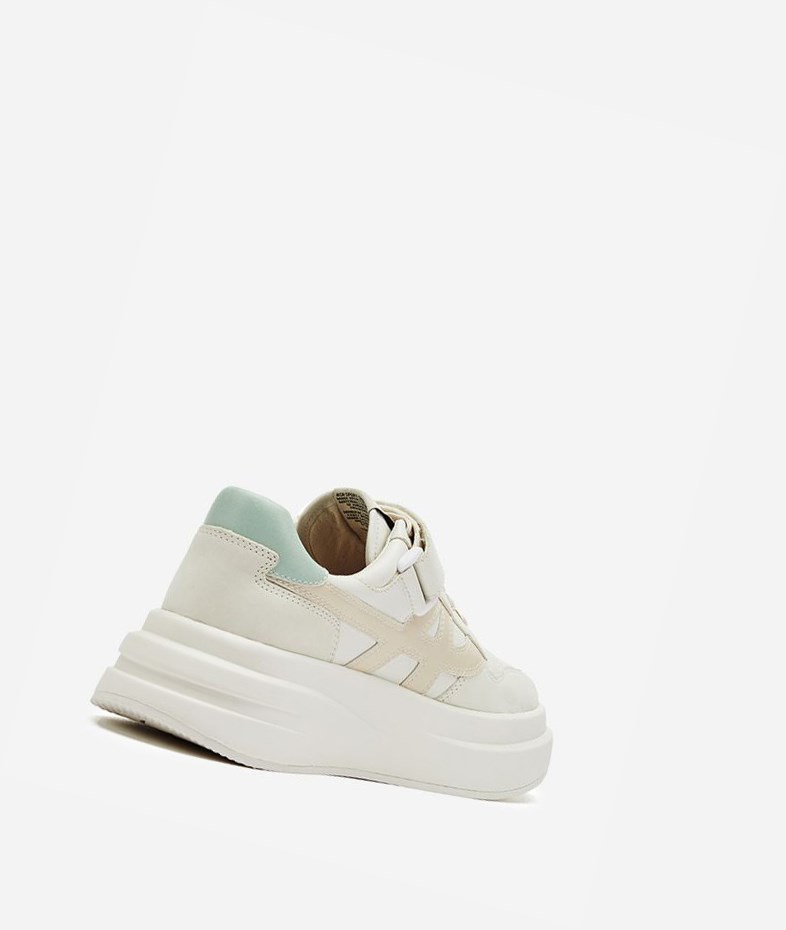 Low-Top Sneakers ASH Indy Femme Blanche Menthe Metal Blanche | UWF-44179550