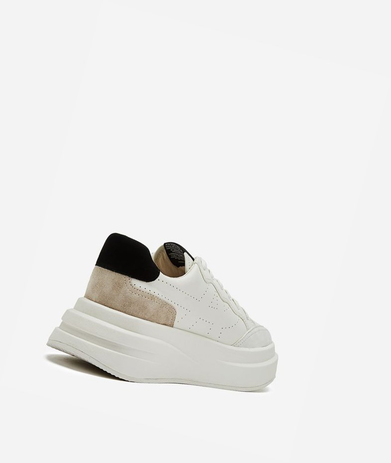 Low-Top Sneakers ASH Impuls Femme Blanche Blanche Noir | VKU-24622574