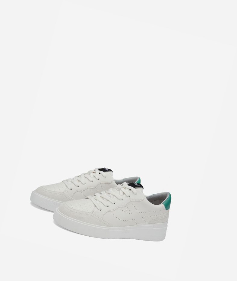 Low-Top Sneakers ASH Free Femme Blanche Vert | YAI-53308731