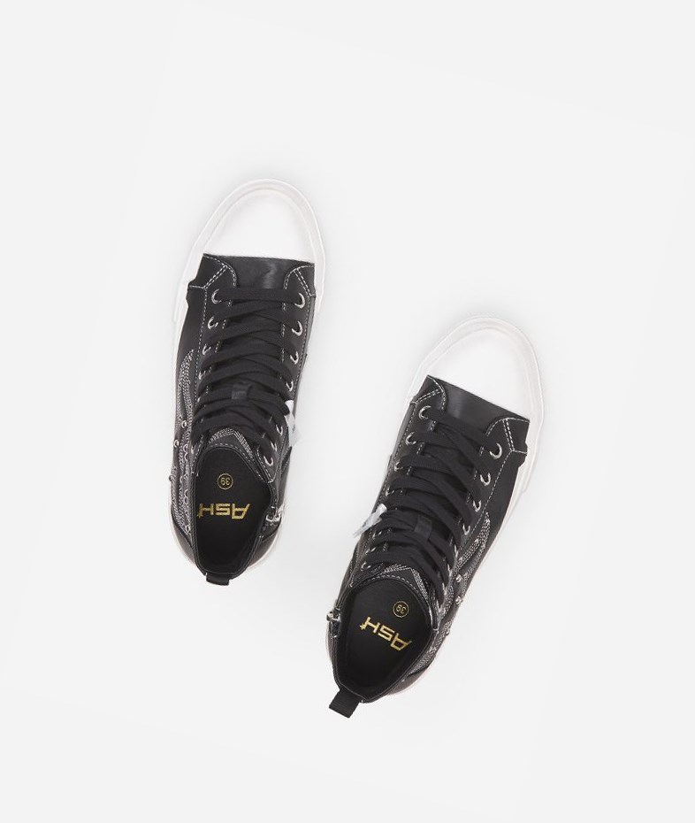 High-Top Sneakers ASH Gaudi Femme Noir | FEU-24792201