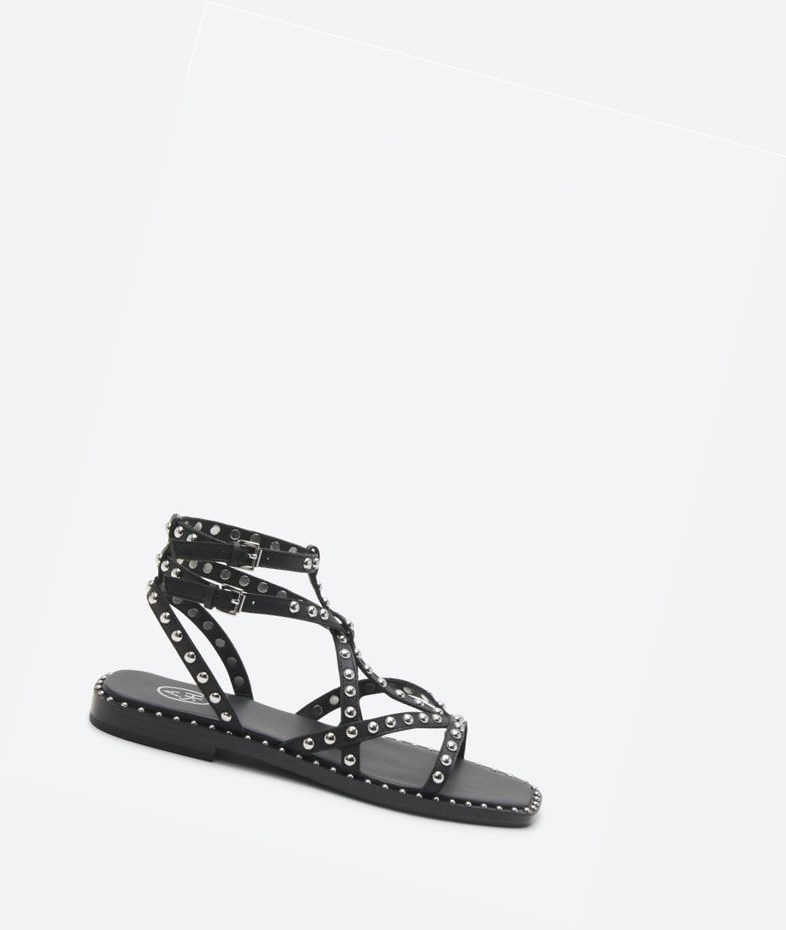 Sandales Plates ASH Mamba Femme Noir | TQZ-69496995