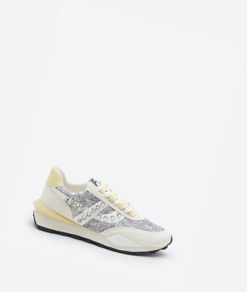 Low-Top Sneakers ASH Spider Studs Femme Blanche Blanche | PPD-33051964