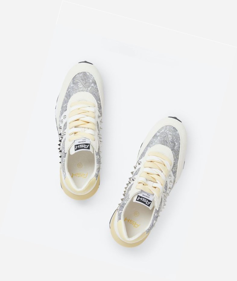 Low-Top Sneakers ASH Spider Studs Femme Blanche Blanche | PPD-33051964