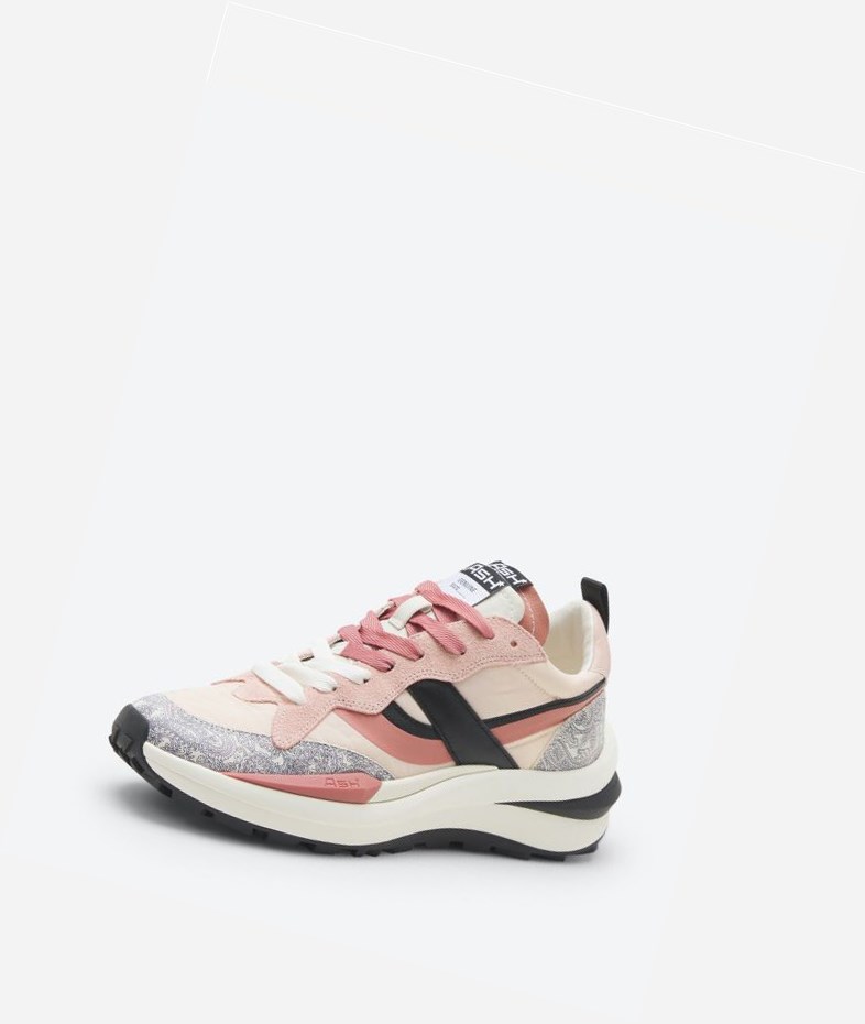 Low-Top Sneakers ASH Spider 620-01 Femme Rose Noir | YBL-62607555