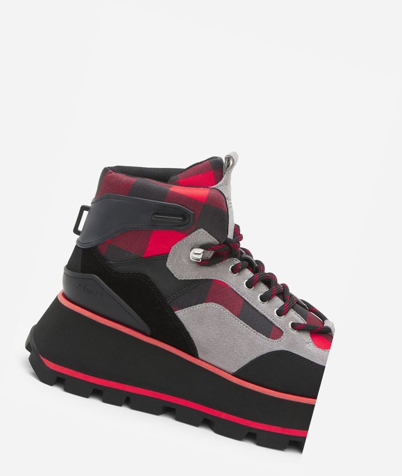 High-Top Sneakers ASH Sonic Femme Noir Rouge | LNO-04941739