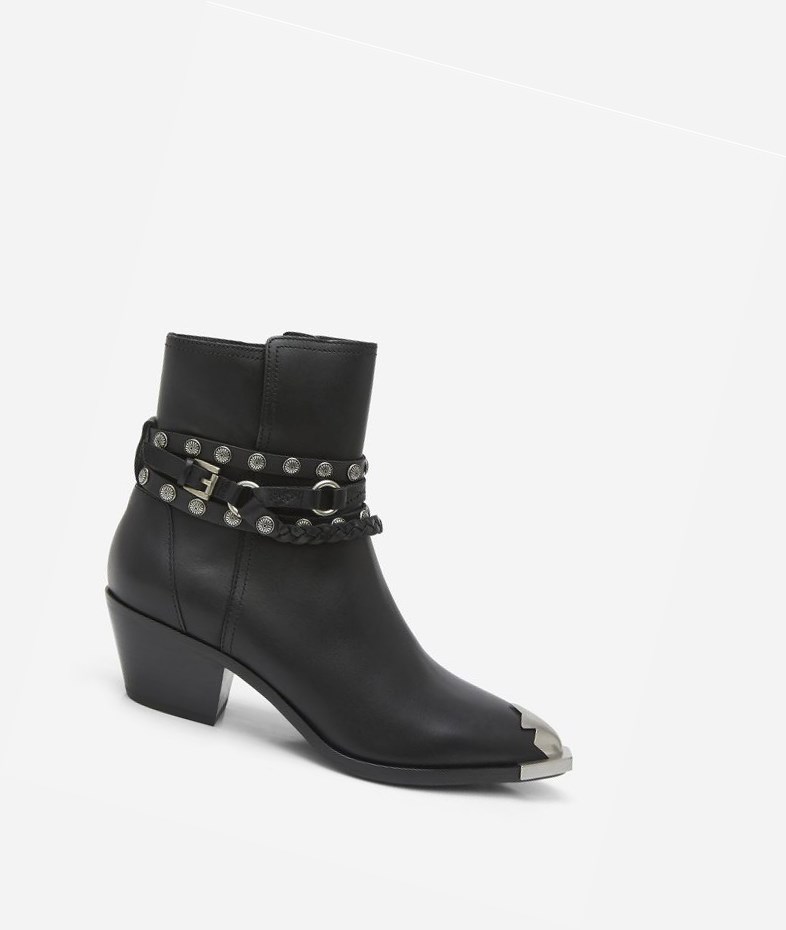 Bottines ASH Folk Femme Noir | MAT-40358778