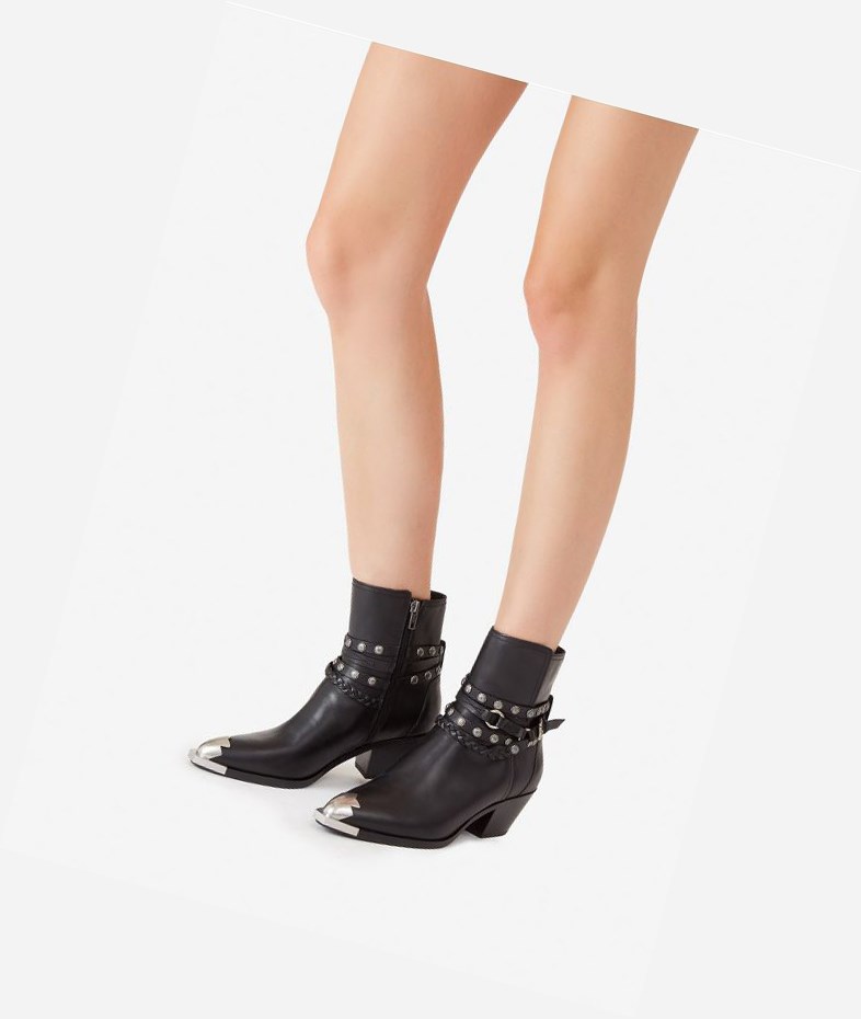 Bottines ASH Folk Femme Noir | MAT-40358778