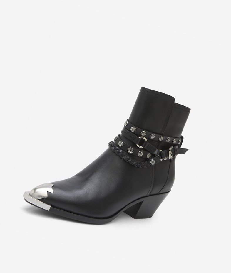 Bottines ASH Folk Femme Noir | MAT-40358778