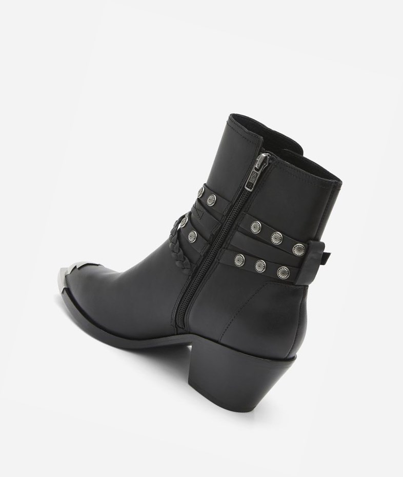 Bottines ASH Folk Femme Noir | MAT-40358778