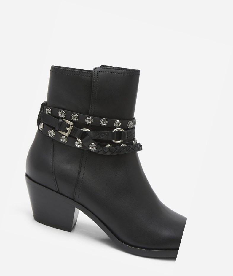 Bottines ASH Folk Femme Noir | MAT-40358778