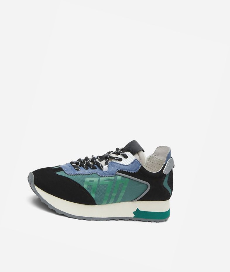 Low-Top Sneakers ASH Tiger Femme Noir Vert | OSW-25518150