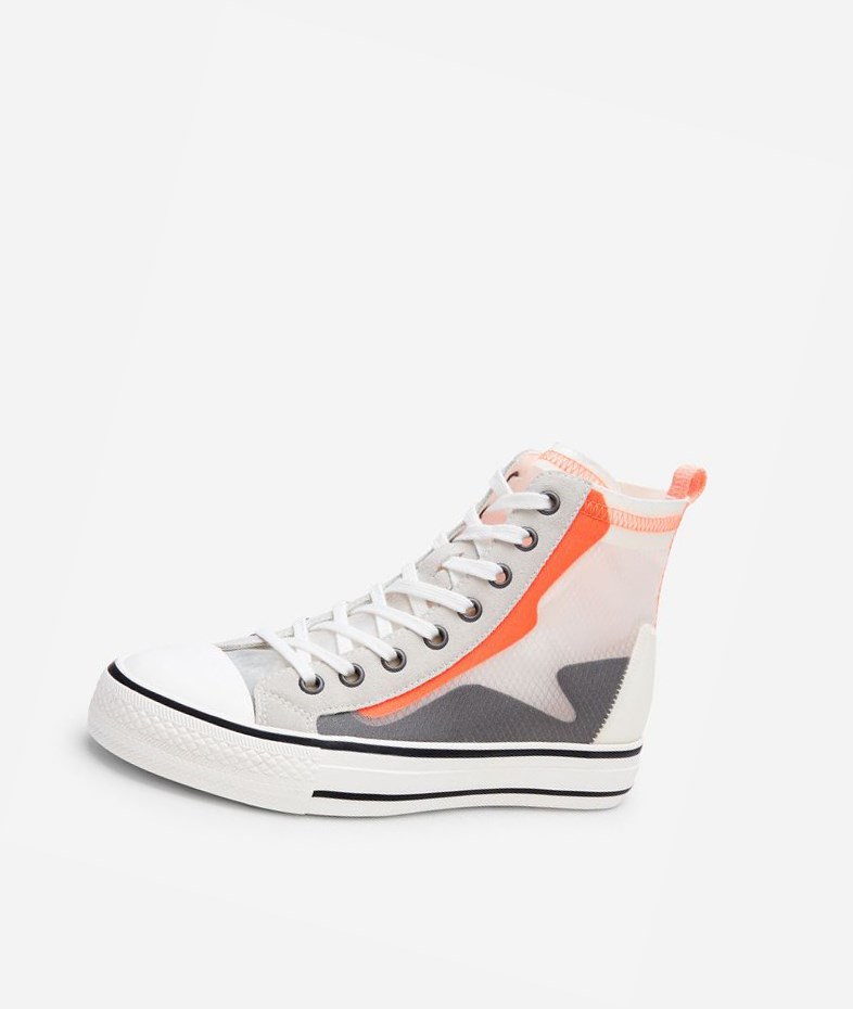 High-Top Sneakers ASH Gasper Femme Grise Orange | XPU-65945740