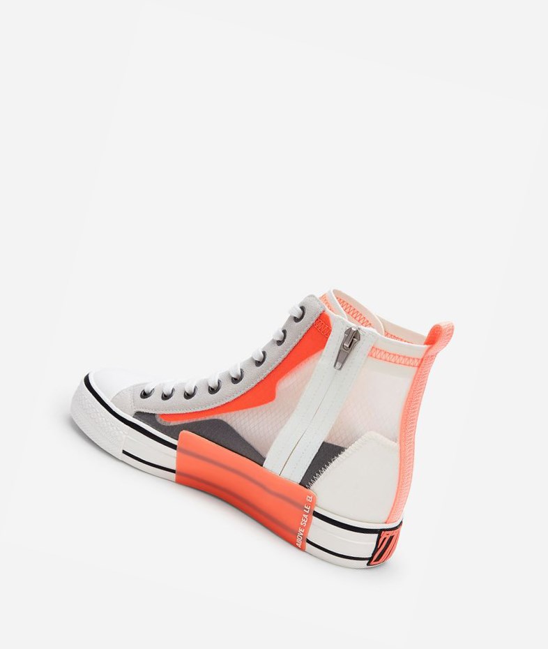 High-Top Sneakers ASH Gasper Femme Grise Orange | XPU-65945740