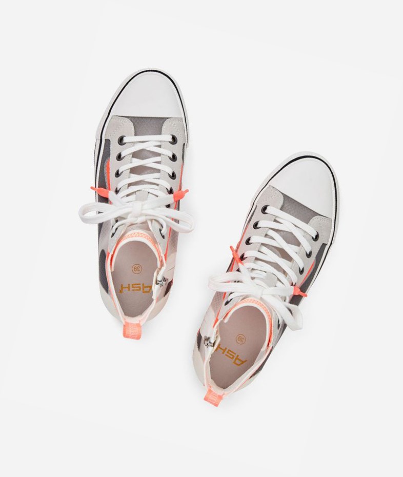 High-Top Sneakers ASH Gasper Femme Grise Orange | XPU-65945740