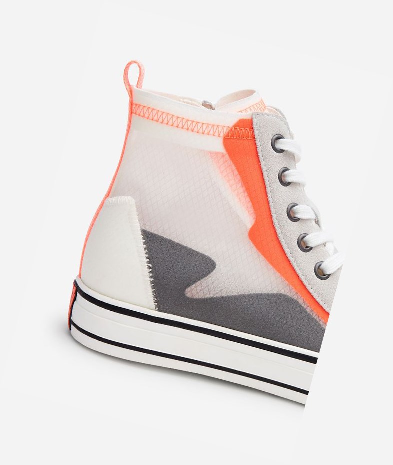 High-Top Sneakers ASH Gasper Femme Grise Orange | XPU-65945740