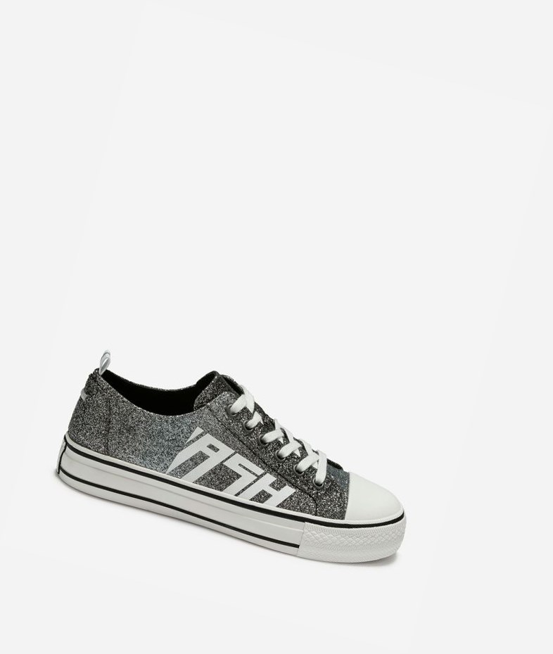 Low-Top Sneakers ASH Vanda Femme Noir Argent | AJS-05093350