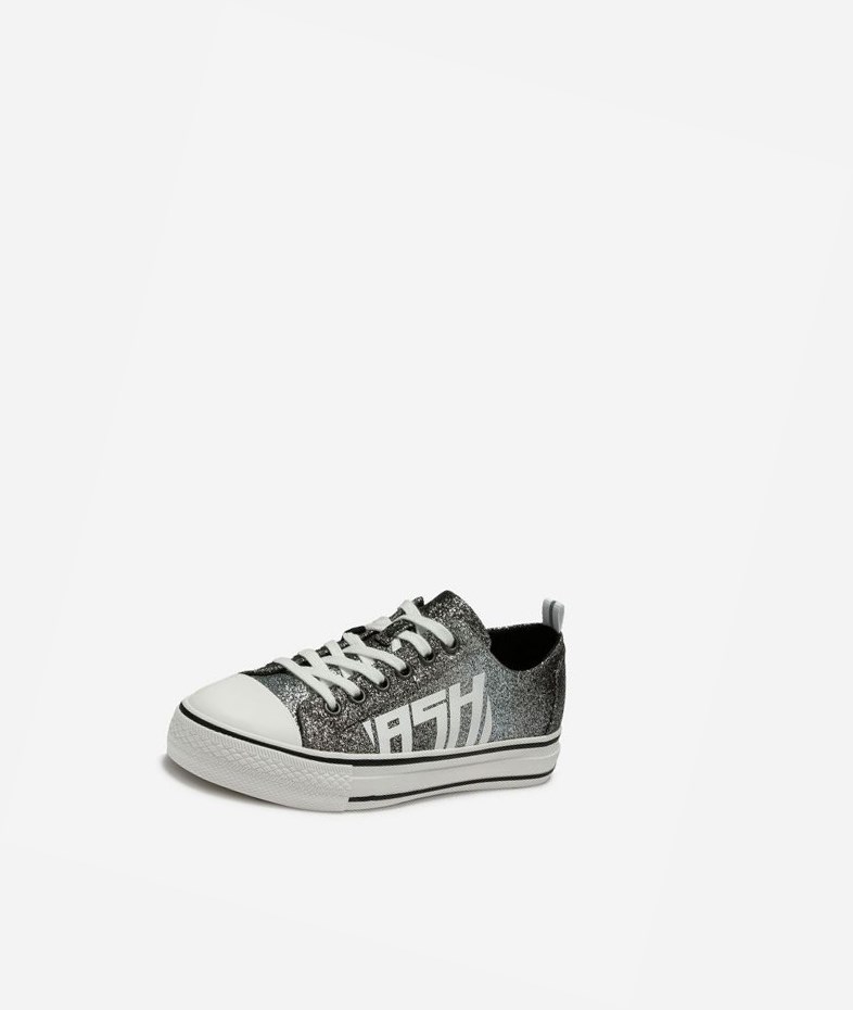 Low-Top Sneakers ASH Vanda Femme Noir Argent | AJS-05093350