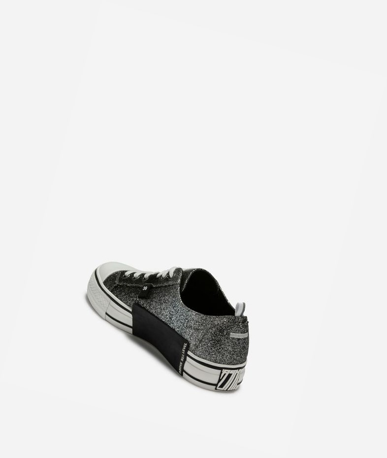 Low-Top Sneakers ASH Vanda Femme Noir Argent | AJS-05093350