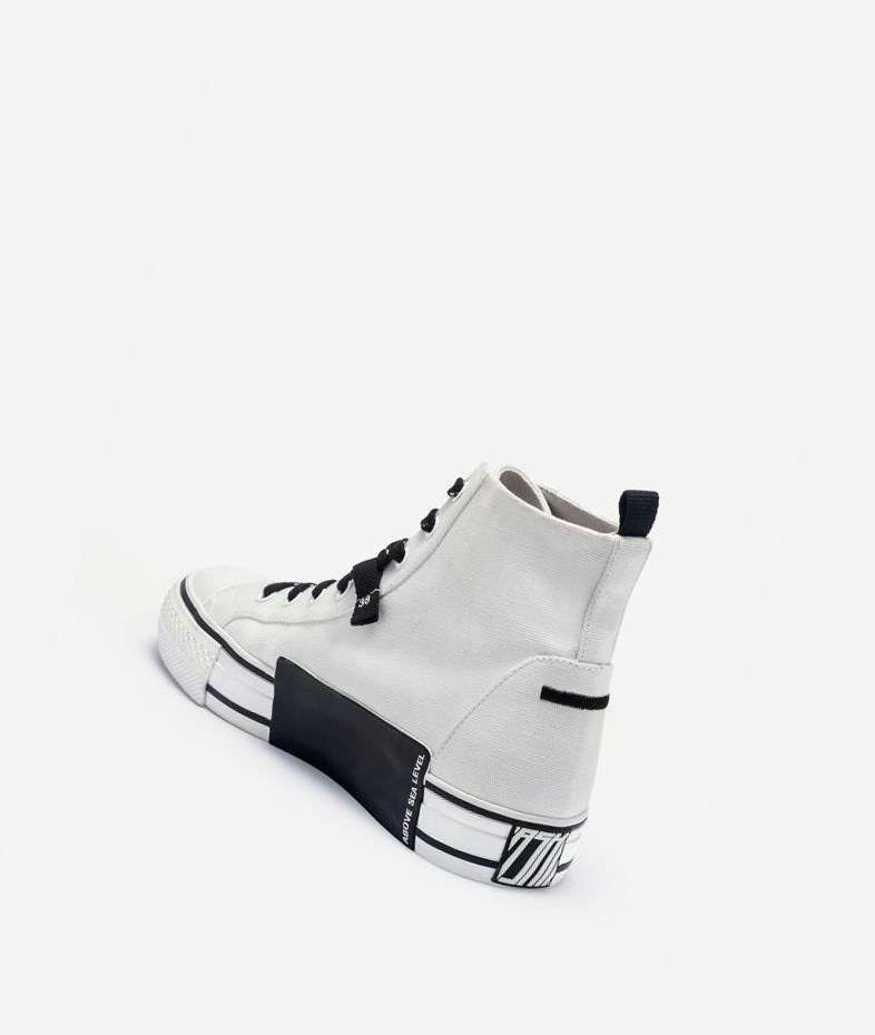 High-Top Sneakers ASH Viky Femme Blanche Noir | KNP-65449122